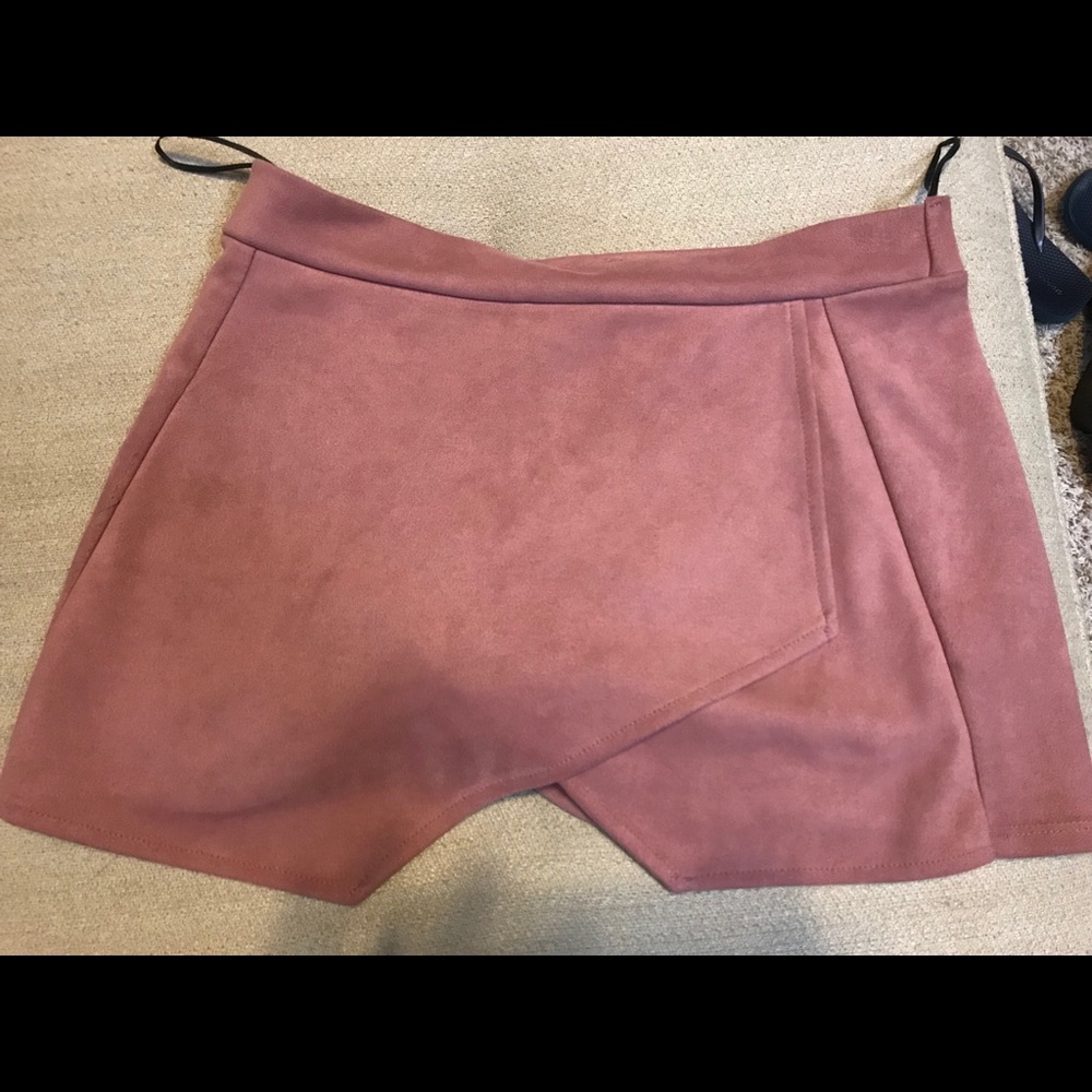 Light Pink Suede Skort